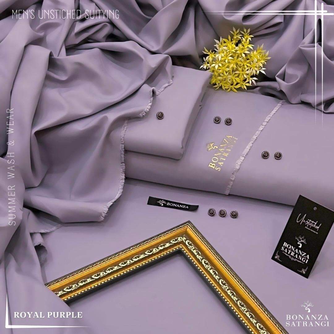 Bonanza Satrangi Royal Purple Premium Wash & Wear – Unstitched Men’s Suit
