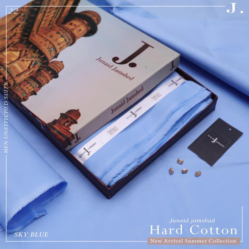 J. 100%Cotton-Sky Blue-Unstitched Men's Wear | Best For Summer