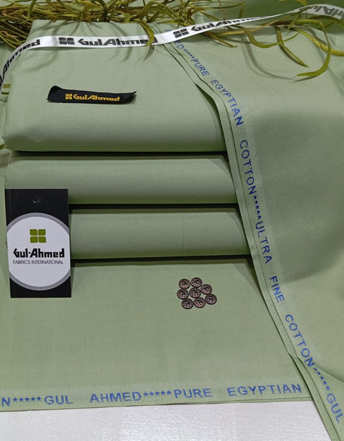 Gul Ahmed Premium Egyptian Cotton-Sage Green-Unstitched Men’s Fabric
