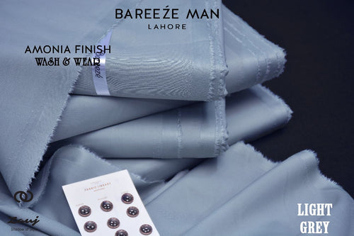 Bareeze Man Light Grey Premium Wash & Wear Unstitched Suit for Men