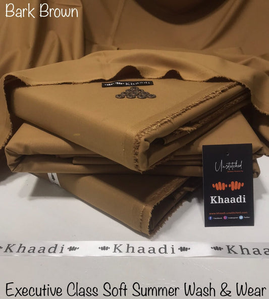 Khaadi Bark Brown Class Soft Summer Wash & Wear – Men’s Unstitched Suit