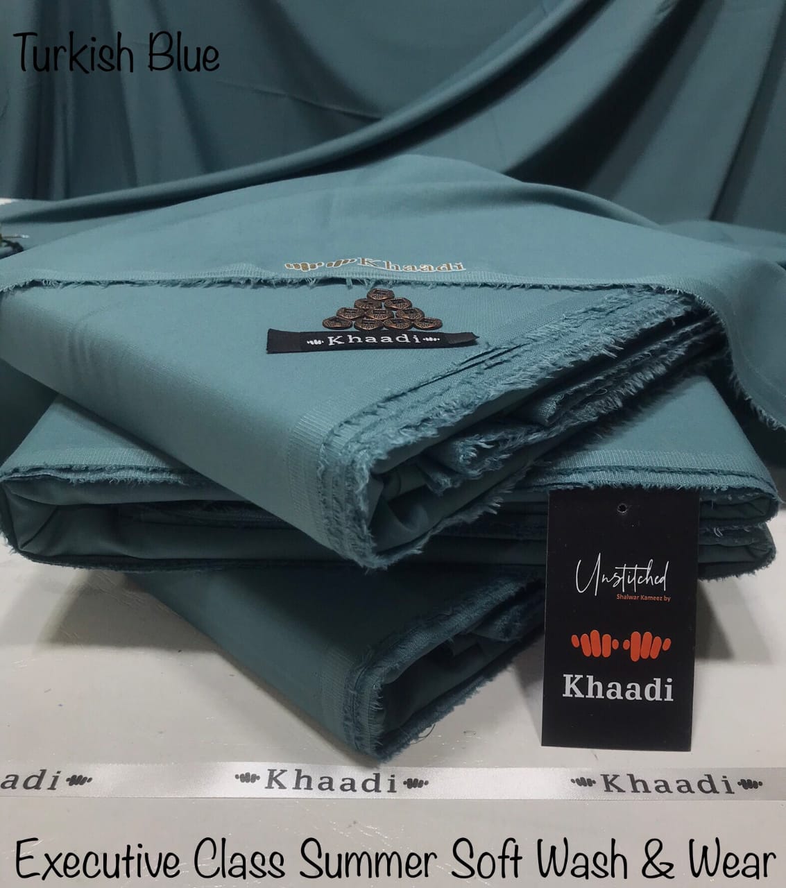 Khaadi Turkish Blue Class Soft Summer Wash & Wear – Men’s Unstitched Suit