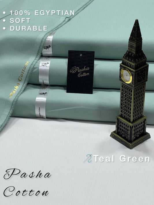 Pasha Teal Green Premium Plus Eggplant Soft Cotton Unstitched Men’s Suit