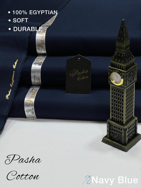 Pasha  Navy Blue Premium Plus Eggplant Soft Cotton Unstitched Men’s Suit
