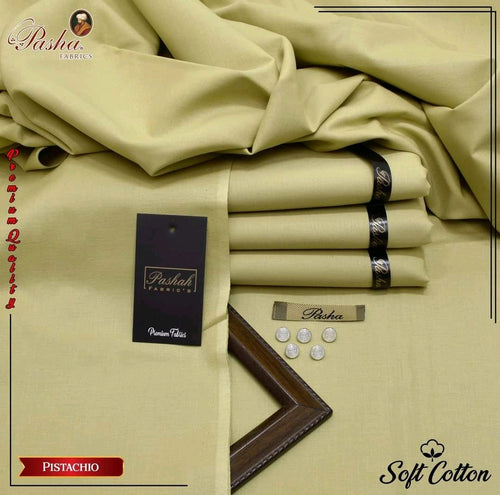 Pasha Pistachio Premium Plus Eggplant Soft Cotton Unstitched Men’s Suit