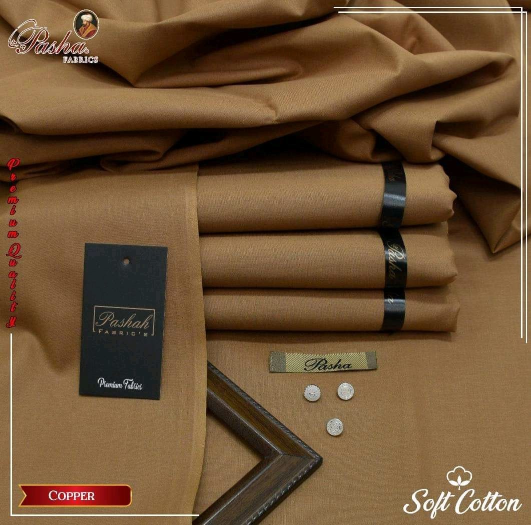Pasha Copper Premium Plus Eggplant Soft Cotton Unstitched Men’s Suit