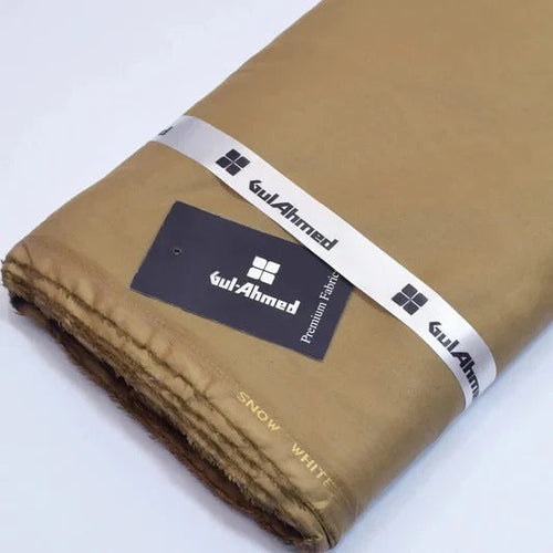 Gul Ahmed 100%Cotton-Camel Brown-Unstitched Men's Wear | Best For Summer